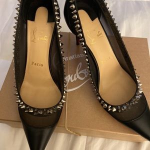 Black & Silver Galativi Spikes 85 Heels